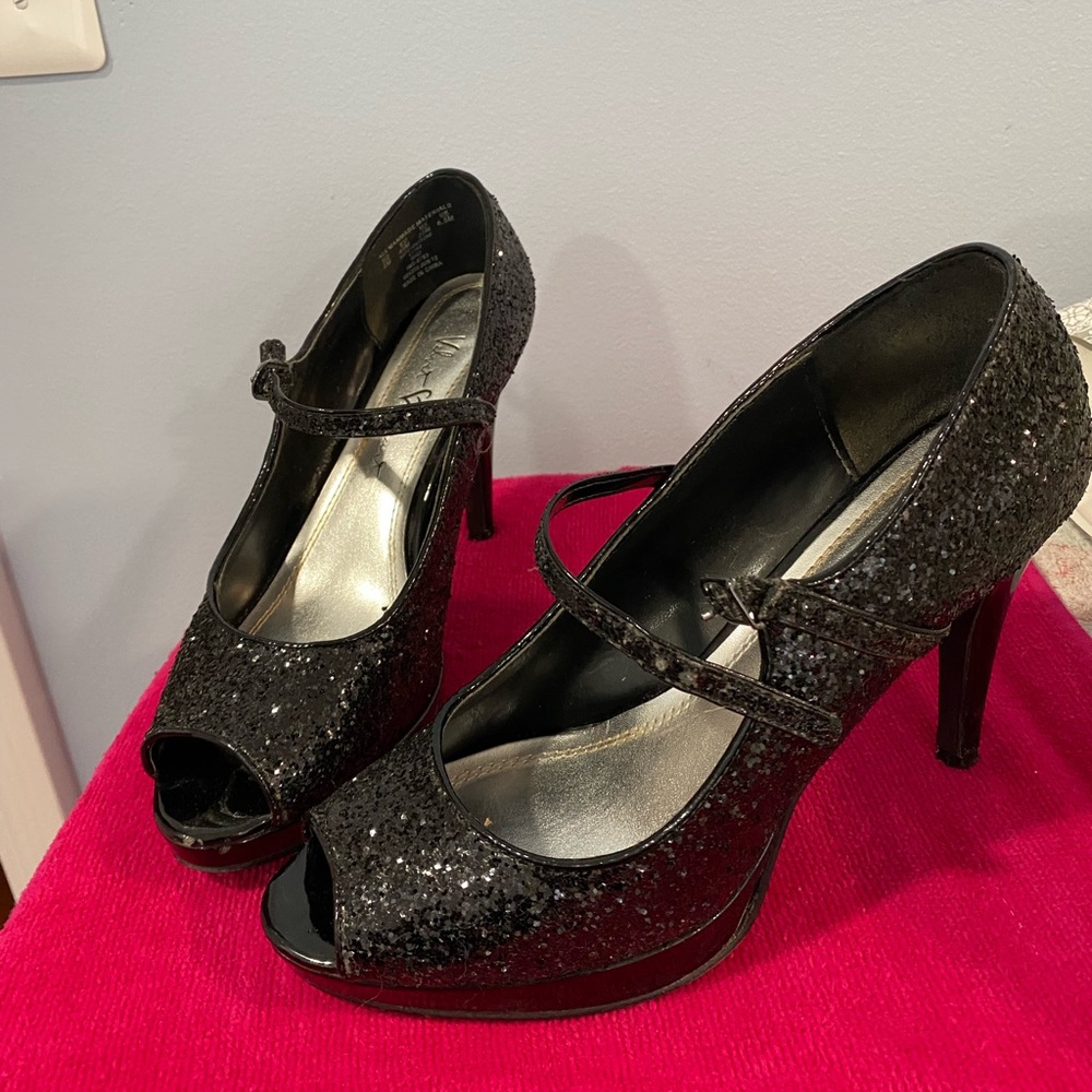 Black Sequence Heels